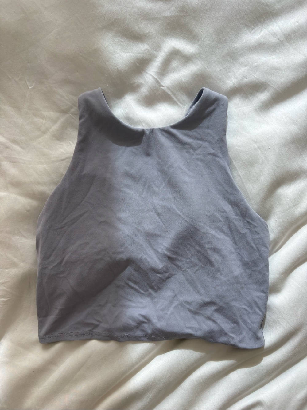 Athleta Lavender-Gray High Neck Crop Tank